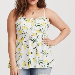 Torrid Baby doll lemon top